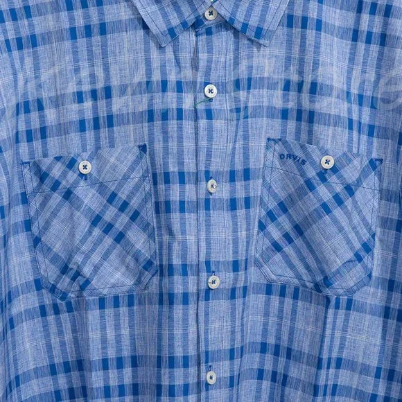 NWT Orvis Men’s Short Sleeve Woven tech shirt True BLue - Picture 3 of 8